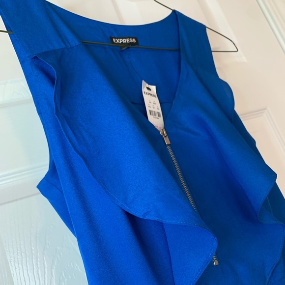 Express Outlet Ruffle Romper in Royal Blue, Sz 6 - Picture 3 of 14